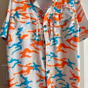 Magellan Outdoors Camo whataburger Button Down Shirt. What-a-shirt!